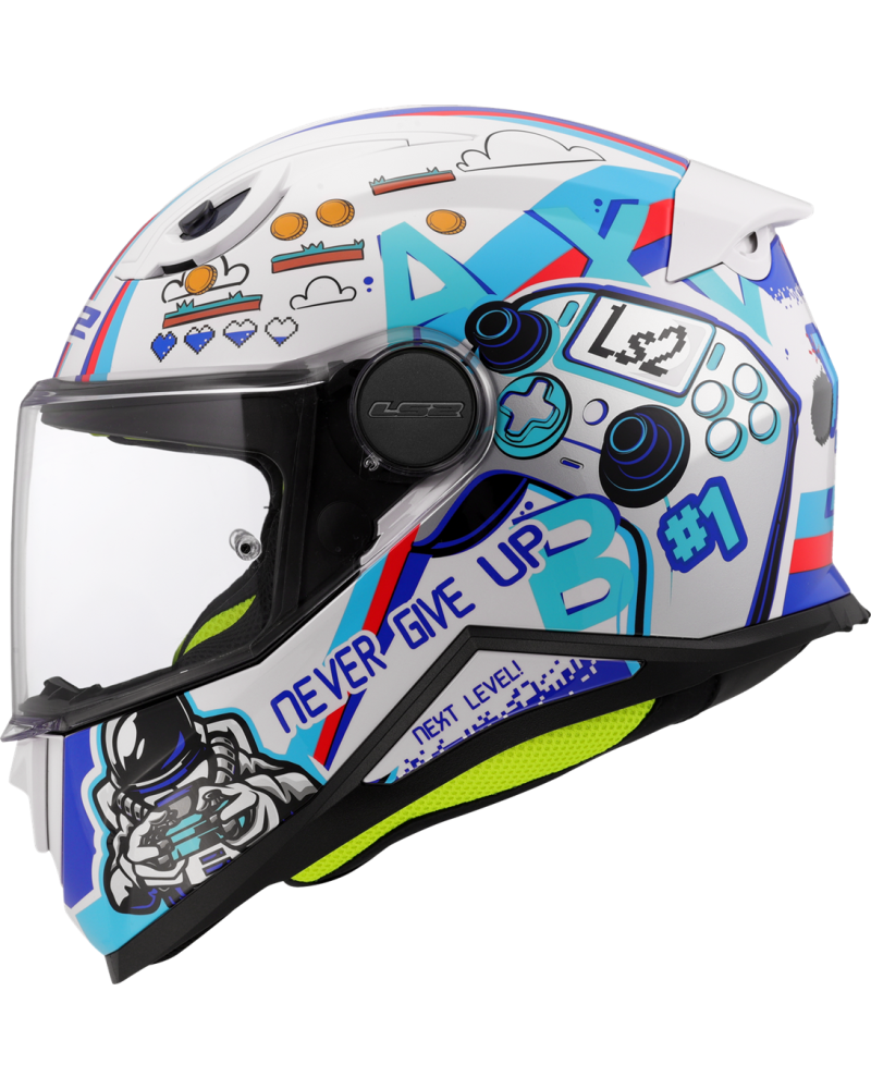 Load image into Gallery viewer, Capacete integral infantil LS2 FF812 Kid Next Level Branco Brilho – vista frontal – ECE 22.06
