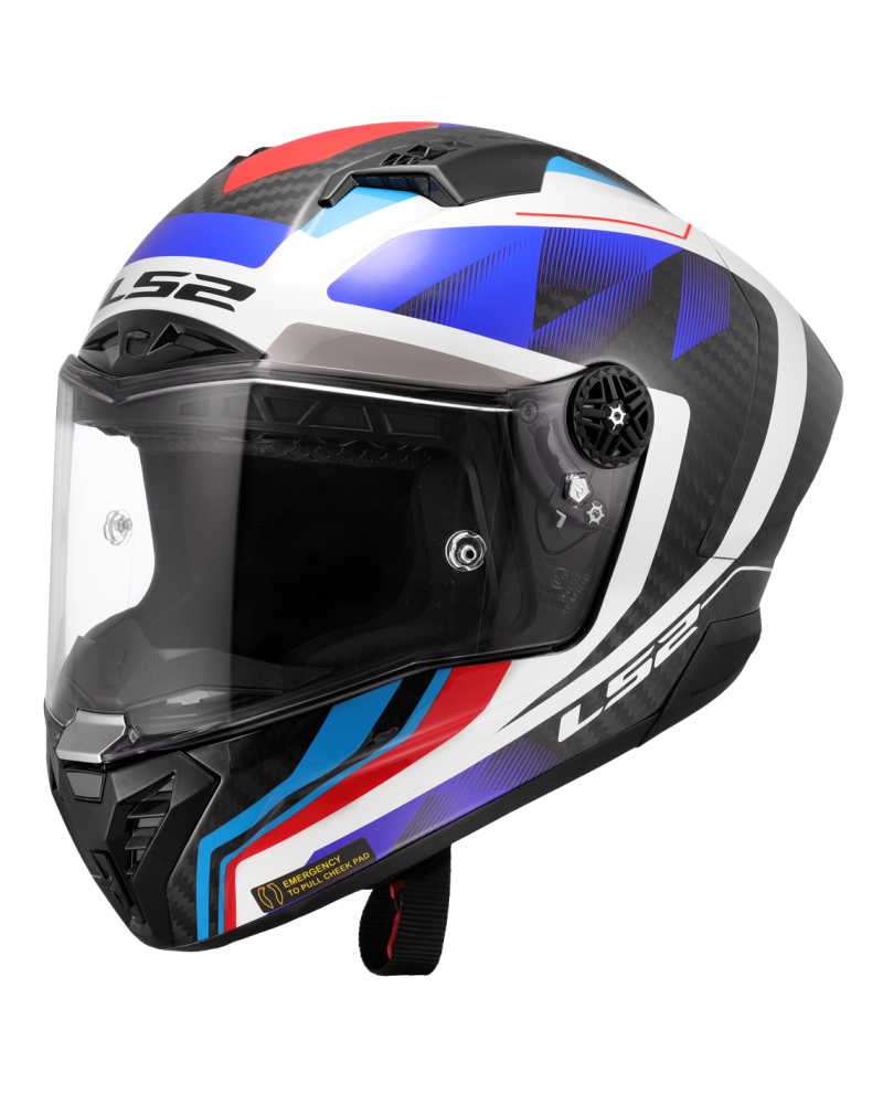 Load image into Gallery viewer, Capacete integral LS2 FF805 Thunder C GP Raute Azul Vermelho – vista frontal – ECE 22.06
