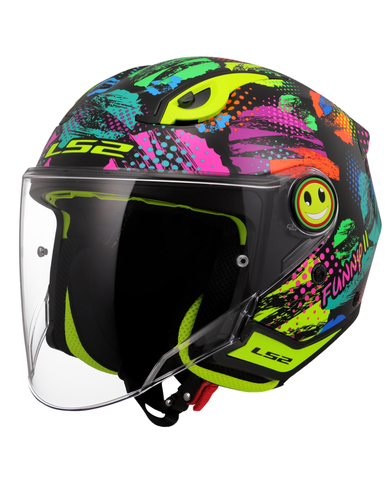 Load image into Gallery viewer, Capacete jet infantil LS2 OF622 Funny II Joy Preto Brilho – vista frontal – ECE 22.06
