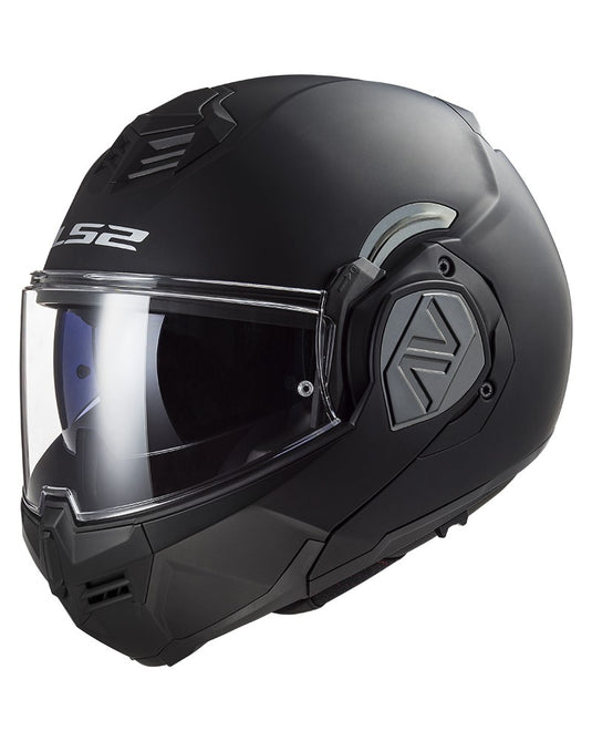 Capacete modular LS2 FF906 Advant Solid Preto Mate – vista frontal – ECE 22.06