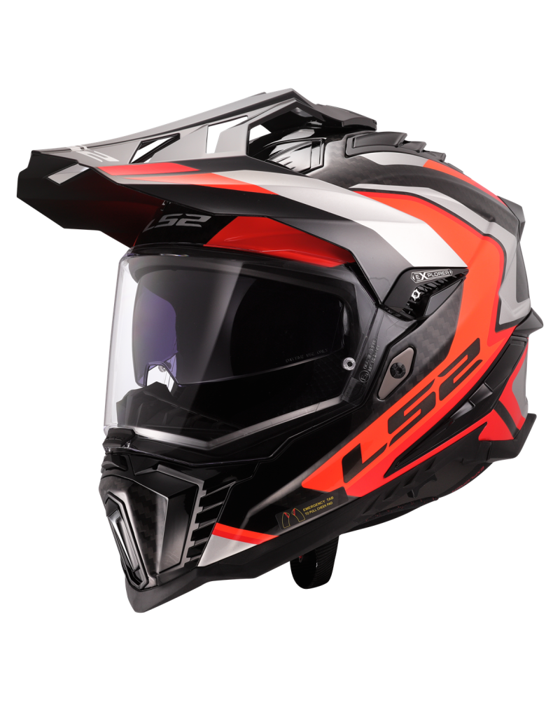 Load image into Gallery viewer, Capacete enduro LS2 MX701 Explorer C Frontier II Laranja Cinza – vista frontal – ECE 22.06
