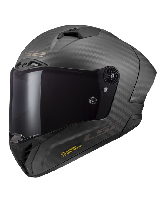 Capacete integral LS2 FF805 Thunder C GP Pro FIM Carbono 9K – vista frontal – ECE 22.06 FIM