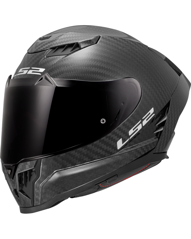 Carregue imagem no visualizador da galeriaCapacete integral LS2 FF807 Dragon Carbon em fibra de carbono mate – vista frontal
