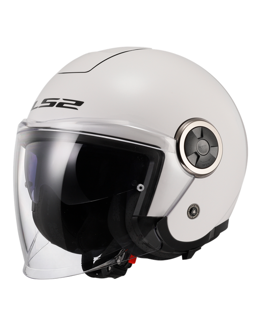 Capacete jet LS2 OF620 Classy Solid Branco – vista frontal – ECE 22.06