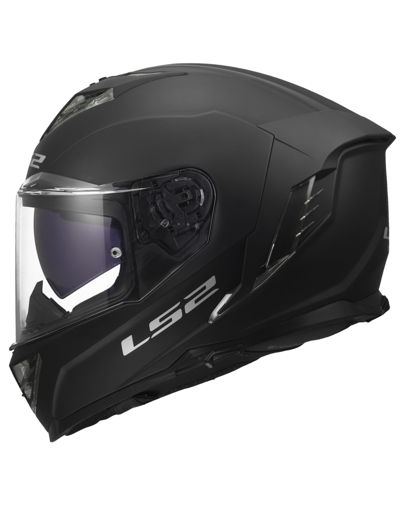 Carregue imagem no visualizador da galeriaCapacete integral LS2 FF818 Storm III Solid Preto Mate – vista frontal
