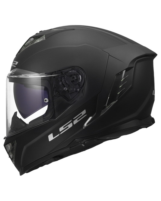 Capacete integral LS2 FF818 Storm III Solid Preto Mate – vista frontal