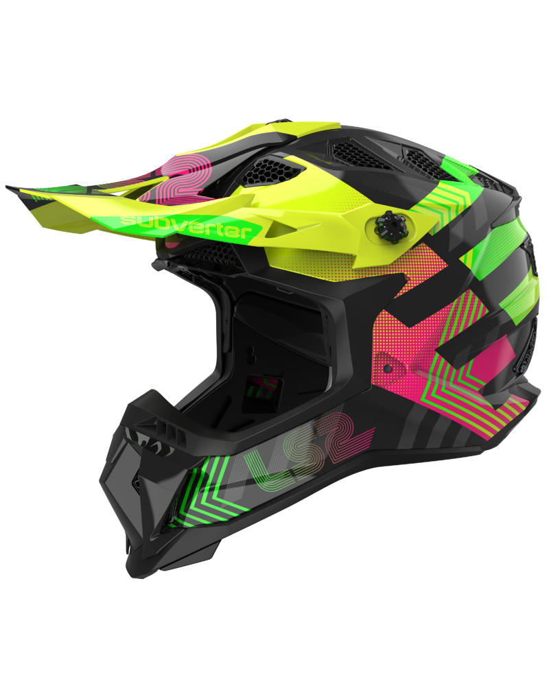 Load image into Gallery viewer, Capacete motocross LS2 MX700 Subverter Evo II Chromatic Preto Brilho – vista frontal – ECE 22.06
