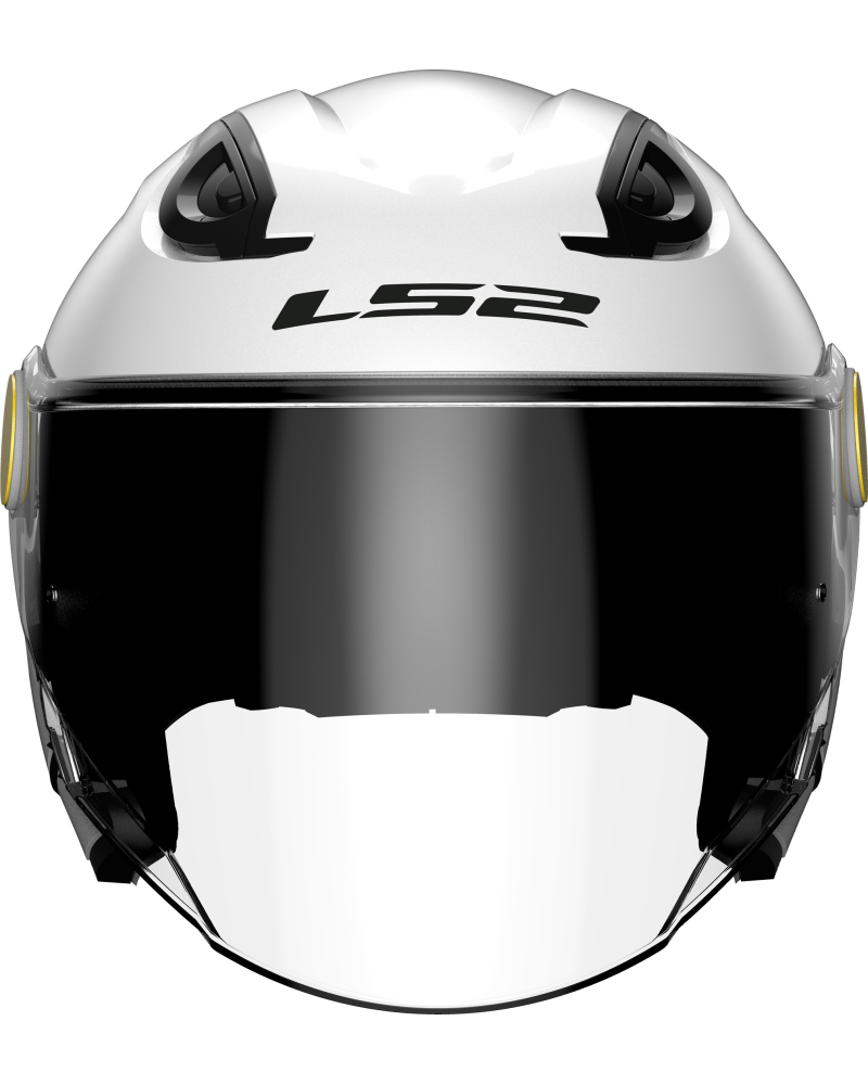 Load image into Gallery viewer, Capacete jet infantil LS2 OF622 Funny II Solid Branco – vista lateral
