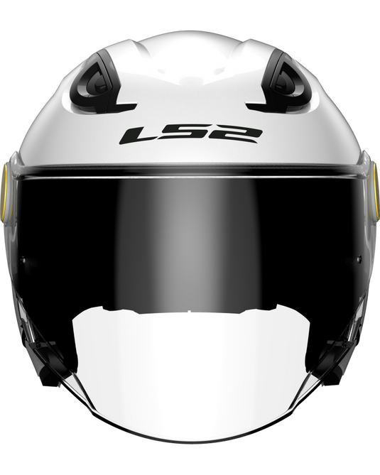 Capacete jet infantil LS2 OF622 Funny II Solid Branco – vista lateral
