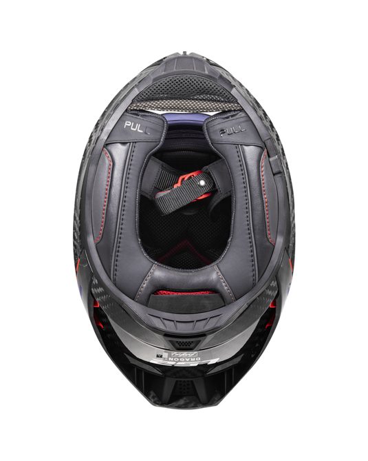 Capacete integral LS2 FF807 Dragon Carbon em fibra de carbono mate – vista lateral esquerda