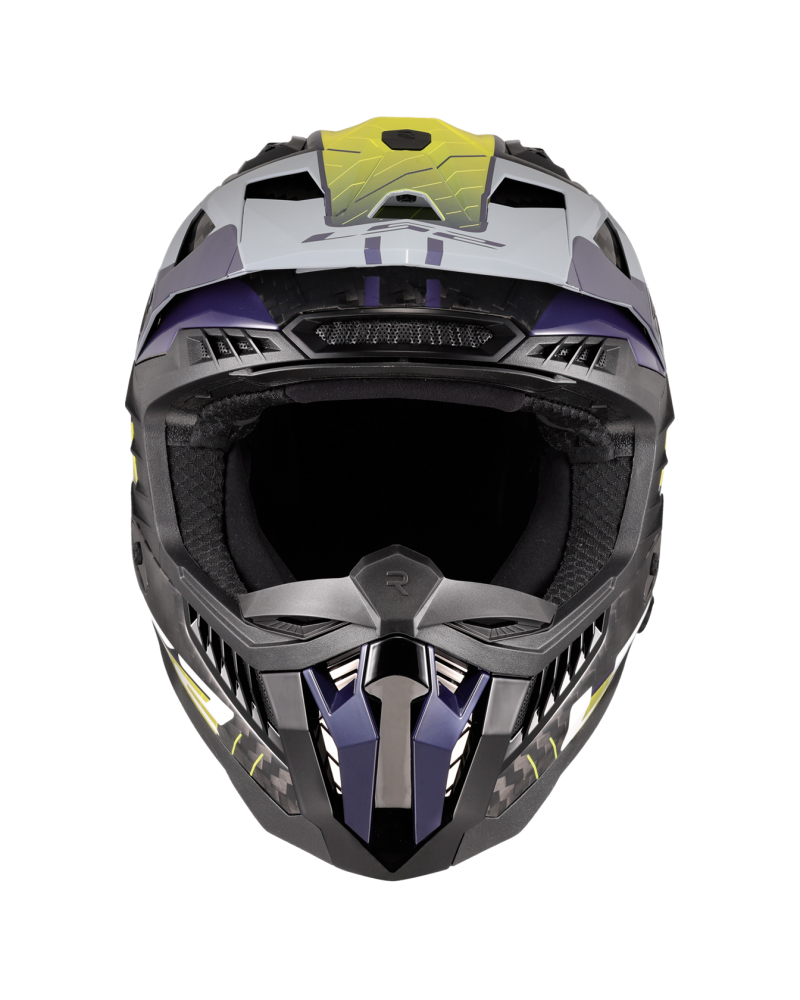 Load image into Gallery viewer, Capacete motocross LS2 MX703 X-Force C Galuo Cinzento Amarelo Hi-Vision – vista lateral esquerda

