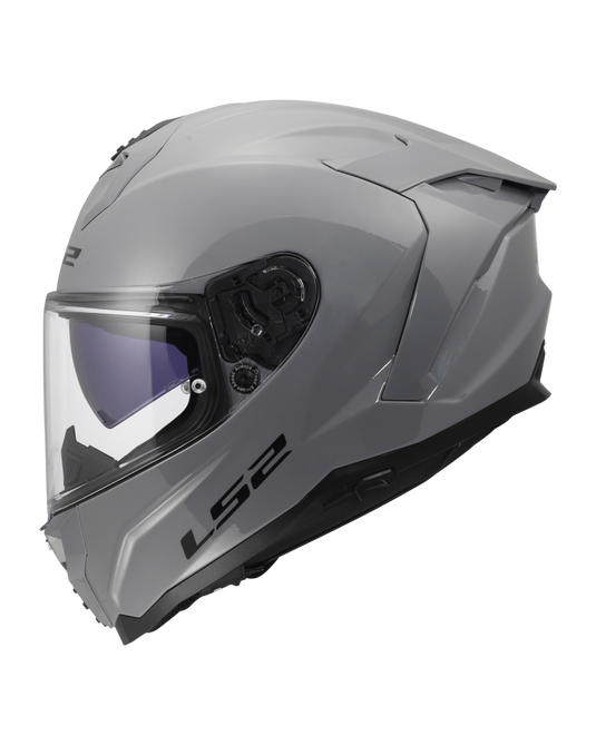 Capacete integral LS2 FF817 Challenger II Solid Cinza Nardo – vista lateral esquerda
