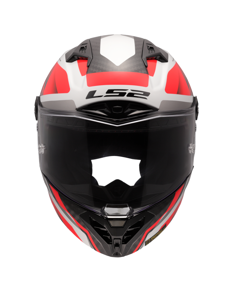 Load image into Gallery viewer, Capacete integral LS2 FF805 Thunder C GP Raute Branco Vermelho – vista frontal – ECE 22.06

