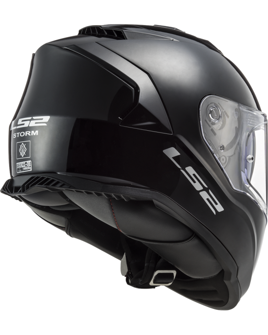 Capacete integral LS2 FF800 Storm II Solid Preto – vista lateral