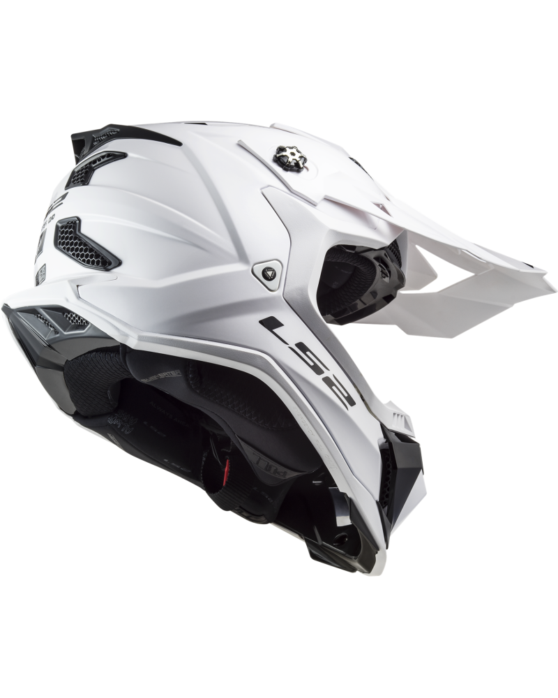 Load image into Gallery viewer, Capacete motocross LS2 MX700 Subverter Evo II Solid Branco – vista lateral esquerda
