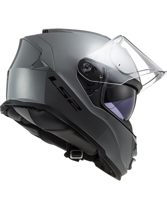 Capacete integral LS2 FF800 Storm II Solid Cinza Nardo – vista lateral esquerda