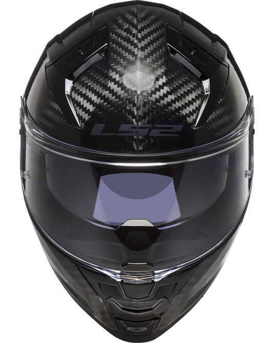 Capacete integral LS2 FF811 Vector II C Solid em fibra de carbono brilhante – vista lateral esquerda