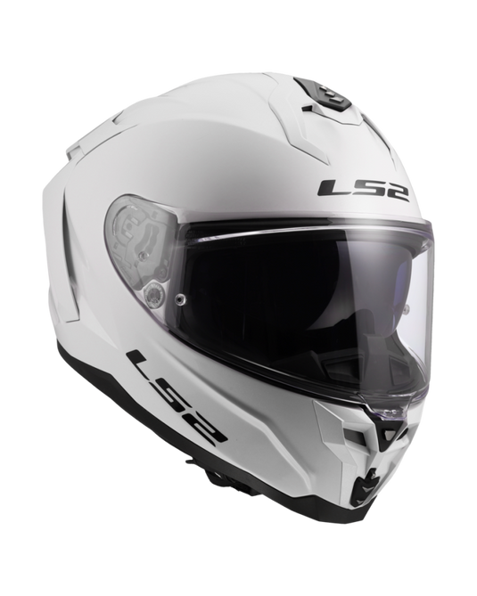 Capacete integral LS2 FF817 Challenger II Solid Branco – vista lateral esquerda