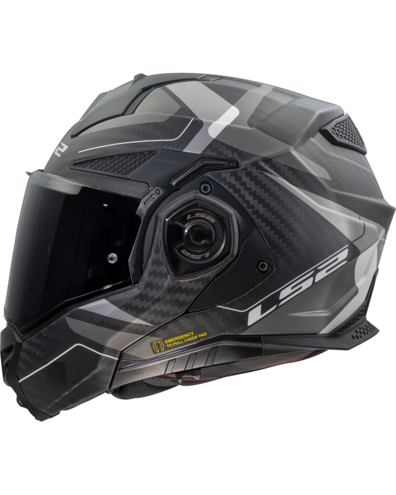 Load image into Gallery viewer, Capacete modular LS2 FF901 Advant-X C Horizon Cinza-Prateado Mate – vista lateral esquerda
