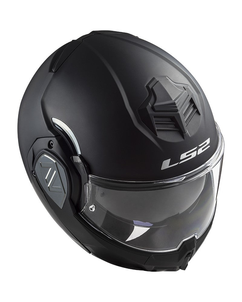 Load image into Gallery viewer, Capacete modular LS2 FF906 Advant Solid Preto – vista traseira
