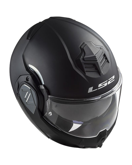 Capacete modular LS2 FF906 Advant Solid Preto – vista traseira