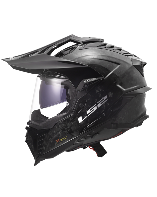 Capacete enduro LS2 MX701 Explorer C Forged Carbono – vista lateral esquerda