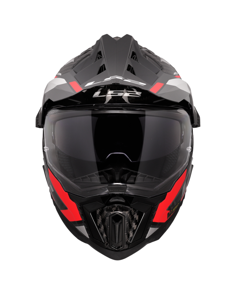 Load image into Gallery viewer, Capacete enduro LS2 MX701 Explorer C Frontier II Vermelho Preto – vista lateral esquerda
