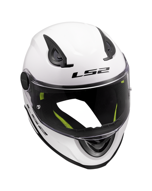 Capacete integral infantil LS2 FF812 Kid Solid Branco – vista lateral esquerda