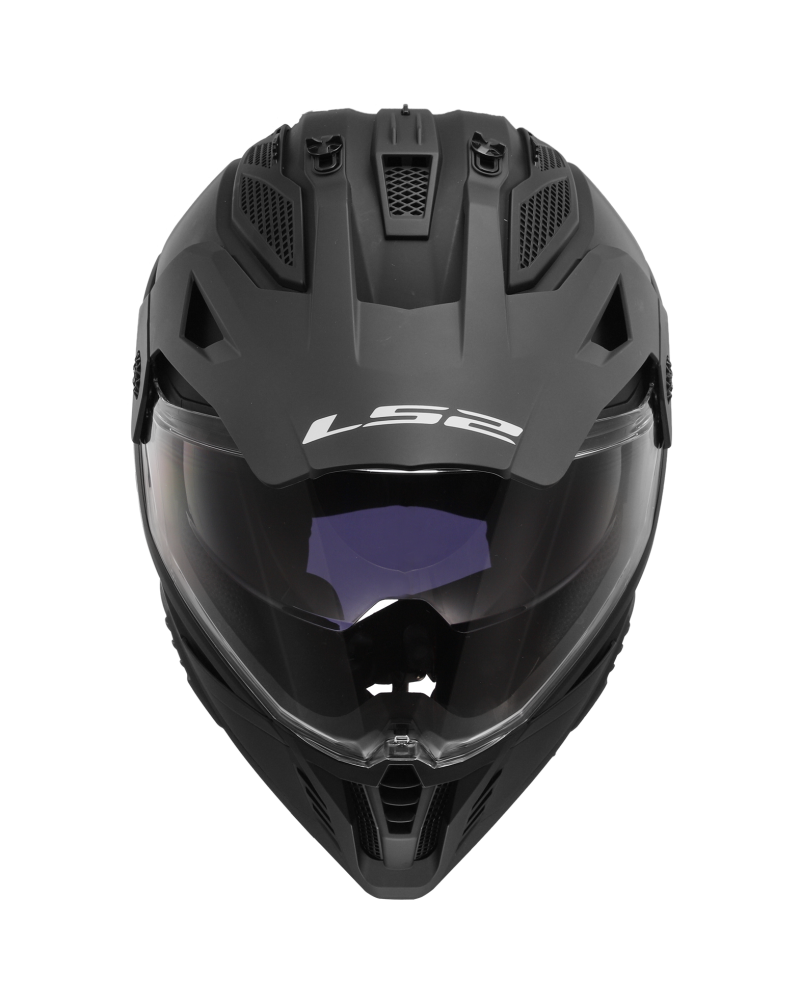 Load image into Gallery viewer, Capacete motocross LS2 MX702 Pioneer II Solid Preto Mate – vista lateral
