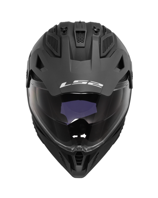 Capacete motocross LS2 MX702 Pioneer II Solid Preto Mate – vista lateral