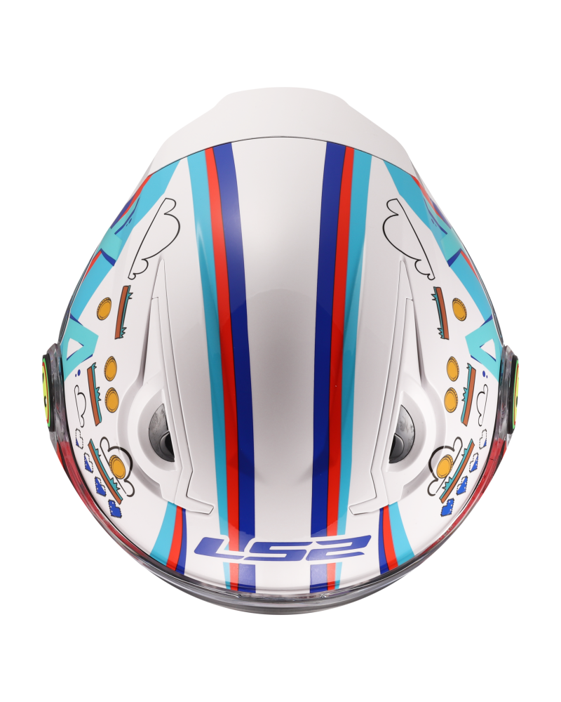 Load image into Gallery viewer, Capacete jet infantil LS2 OF622 Funny II Next Level Branco Brilho – lateral esquerda
