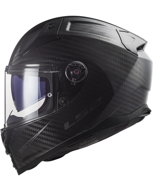 Capacete integral LS2 FF811 Vector II C Solid em fibra de carbono brilhante – vista lateral direita