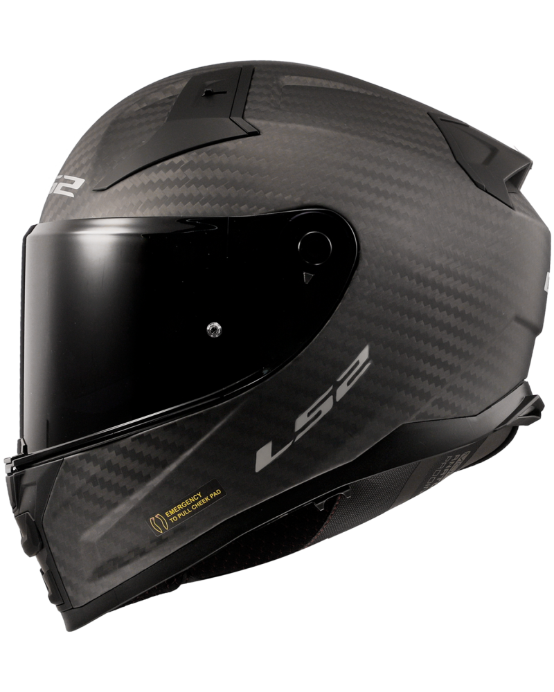 Carregue imagem no visualizador da galeriaCapacete integral LS2 FF811 Vector II C Solid em fibra de carbono mate – vista lateral direita
