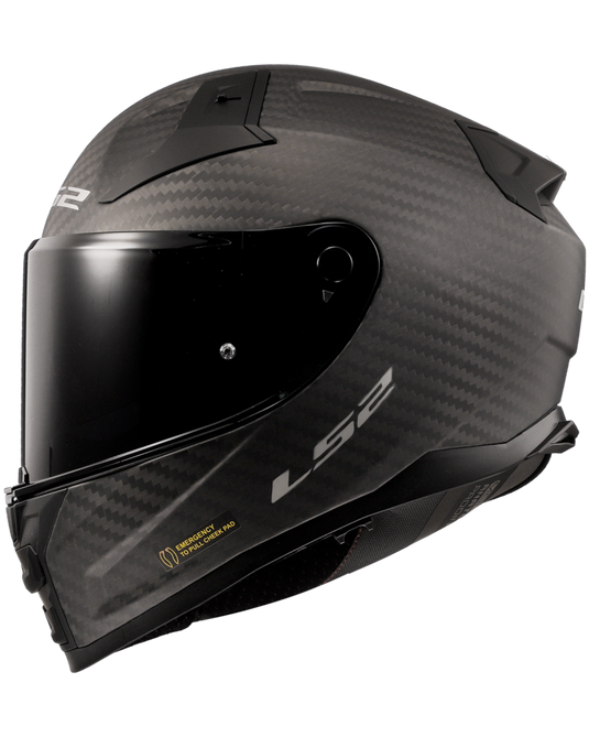 Capacete integral LS2 FF811 Vector II C Solid em fibra de carbono mate – vista lateral direita