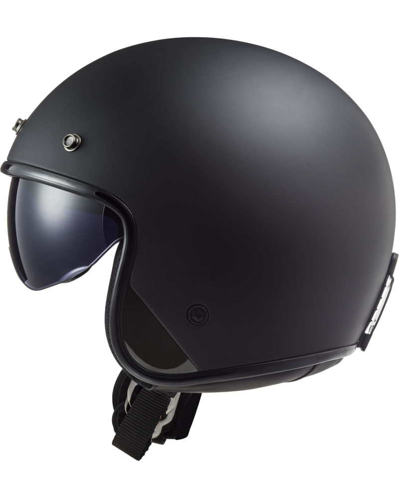 Load image into Gallery viewer, Capacete jet LS2 OF601 Bob II Solid Preto Mate – vista lateral direita
