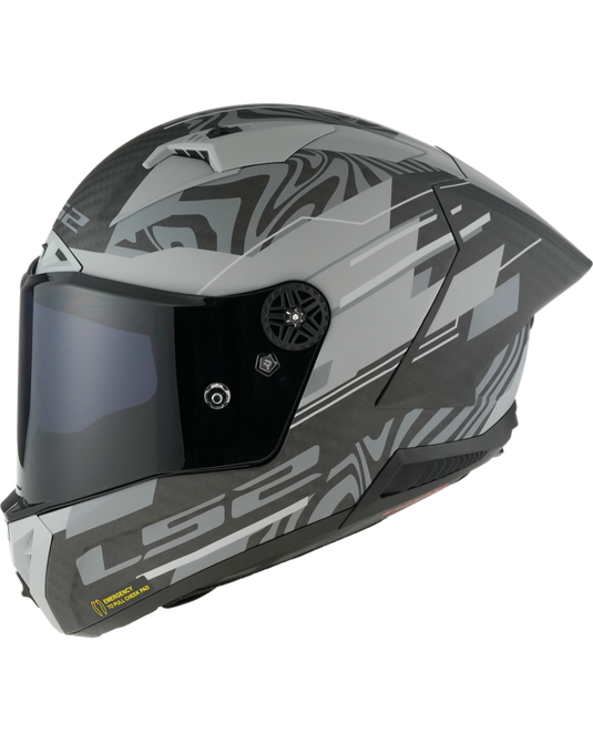 Capacete integral LS2 FF805 Thunder C GP Polar Preto Mate – vista lateral direita
