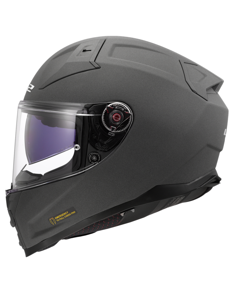Load image into Gallery viewer, Capacete integral LS2 FF811 Vector II Solid Cinza Nardo – vista traseira
