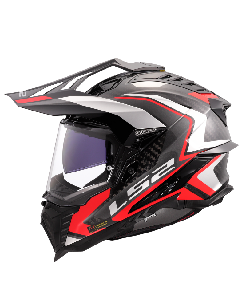 Load image into Gallery viewer, Capacete enduro LS2 MX701 Explorer C Frontier II Vermelho Preto – vista lateral direita
