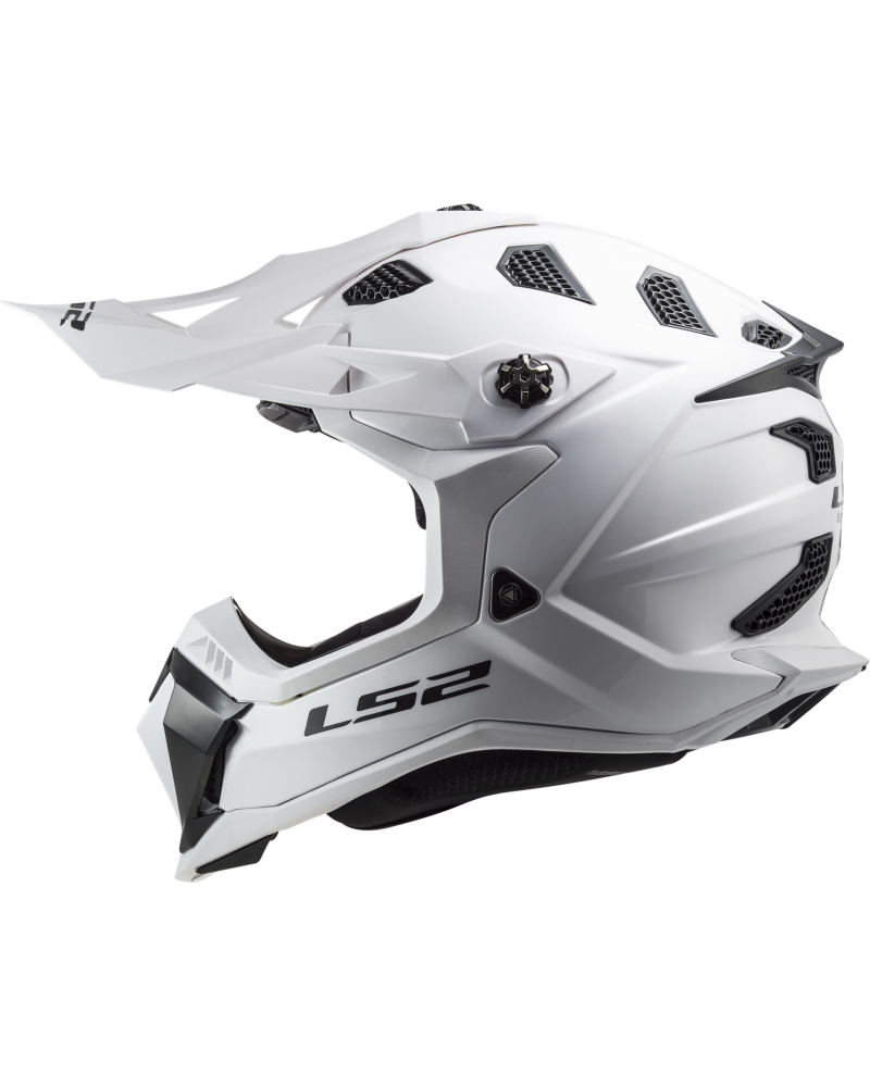 Load image into Gallery viewer, Capacete motocross LS2 MX700 Subverter Evo II Solid Branco – vista lateral direita
