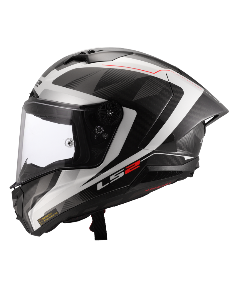 Load image into Gallery viewer, Capacete integral LS2 FF805 Thunder C GP Raute Cinza Branco – vista lateral direita

