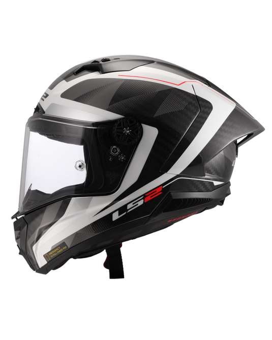 Capacete integral LS2 FF805 Thunder C GP Raute Cinza Branco – vista lateral direita