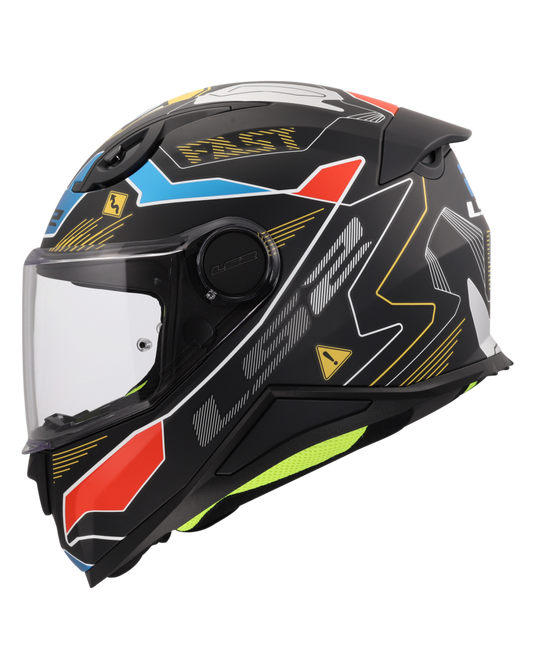 Capacete integral infantil LS2 FF812 Kid Zero Cinza Vermelho – vista lateral direita