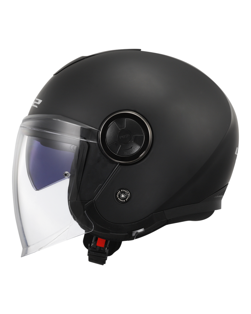 Carregue imagem no visualizador da galeriaCapacete open-face LS2 OF620 Classy Solid Preto Mate – vista lateral direita
