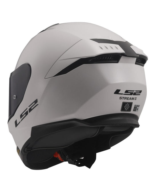 Capacete integral LS2 FF808 Stream II Solid Branco – vista lateral direita