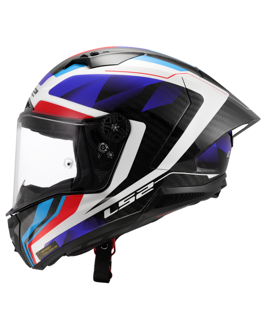 Capacete integral LS2 FF805 Thunder C GP Raute Azul Vermelho – vista lateral direita