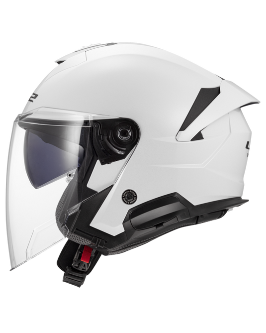 Capacete jet LS2 OF618 Verso II Solid Branco – vista traseira