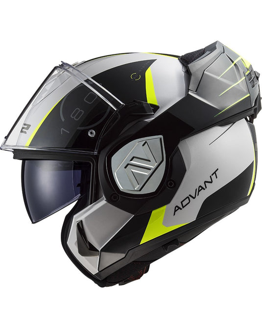 Capacete Modular LS2 FF906 Advant Codex Branco Preto — Vista Traseira