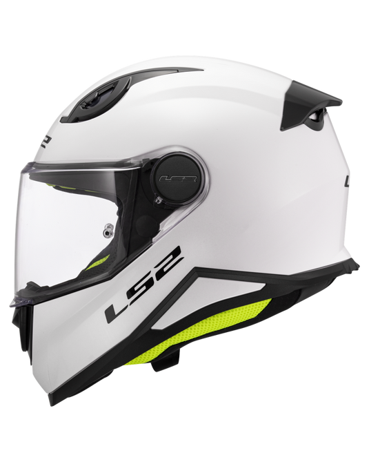 Capacete integral infantil LS2 FF812 Kid Solid Branco – vista lateral direita