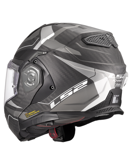 Capacete modular LS2 FF901 Advant-X C Horizon Cinza-Prateado Mate – vista lateral direita