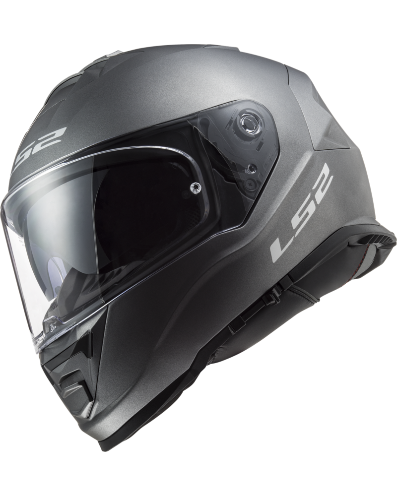 Carregue imagem no visualizador da galeriaCapacete integral LS2 FF800 Storm II Solid Titânio Mate – vista lateral direita
